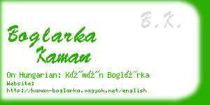 boglarka kaman business card